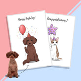 Custom Personalised Greeting Card / Birthday, Anniversay Card with Pet Portrait - Adventures of Rubi